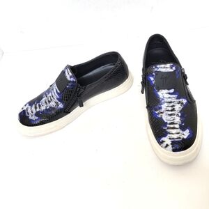 Giuseppe Zanotti Snake Embossed Zip Sneakers Size 40